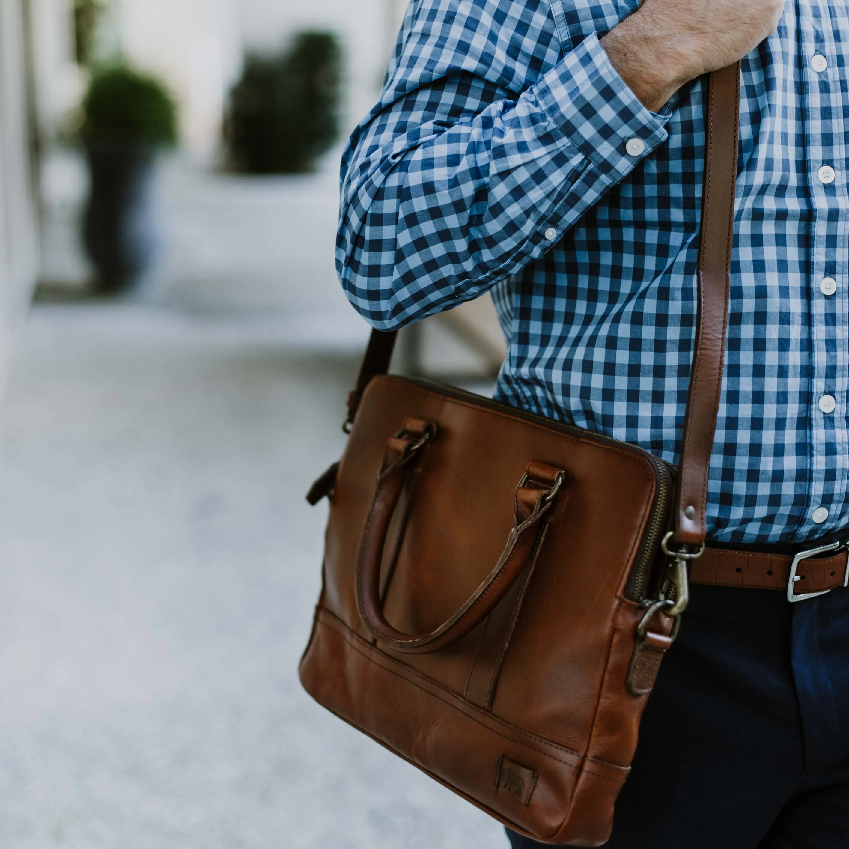 Leather Attaché Briefcase | Elderwood Brown