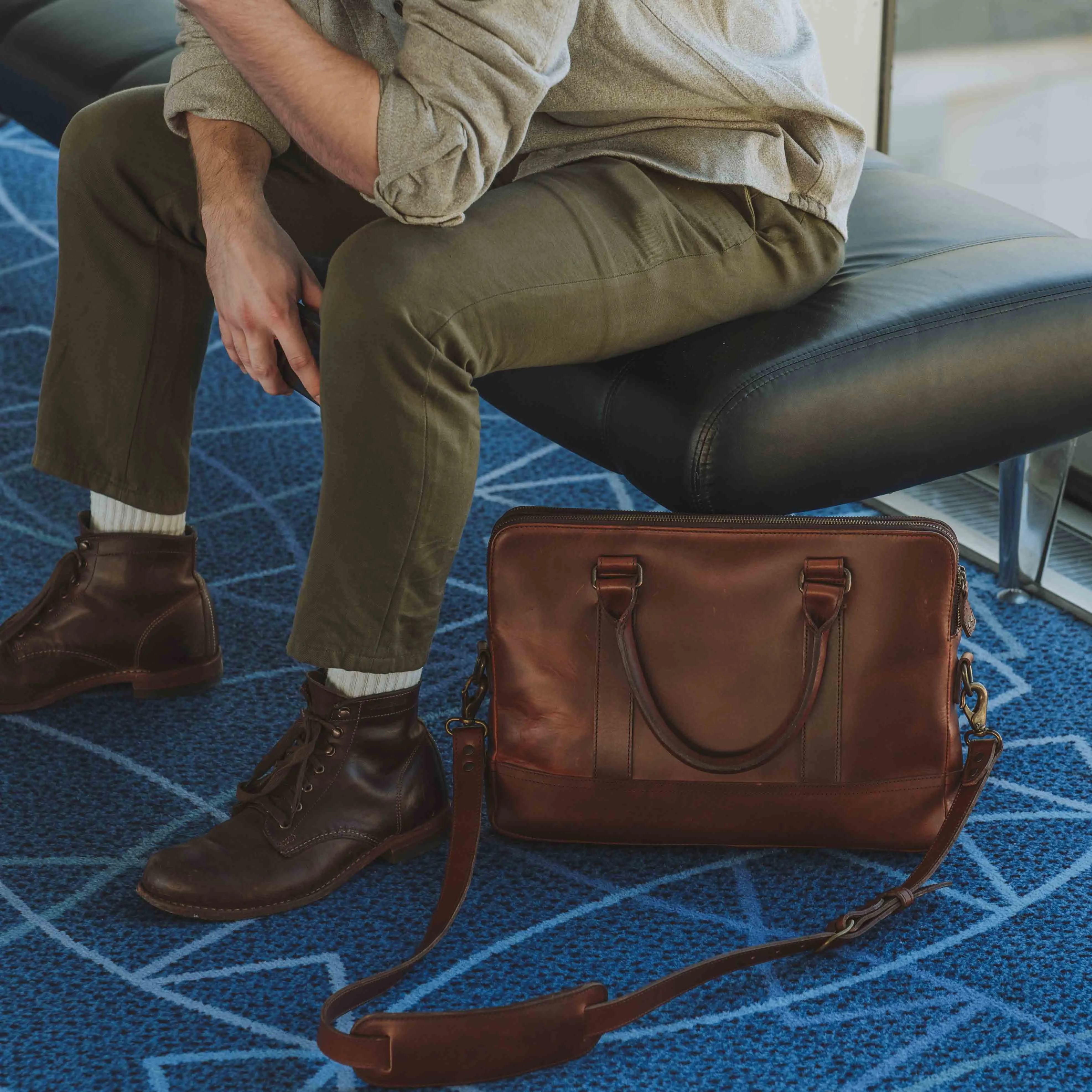 Leather Attaché Briefcase | Elderwood Brown