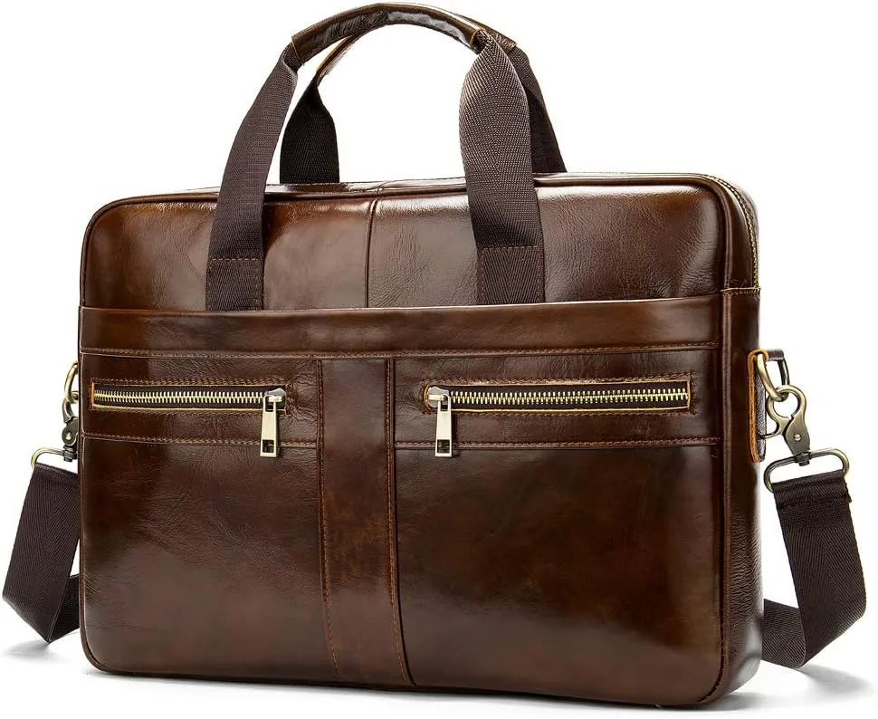Leather Shoulder Messenger Bag for Men Travel Business