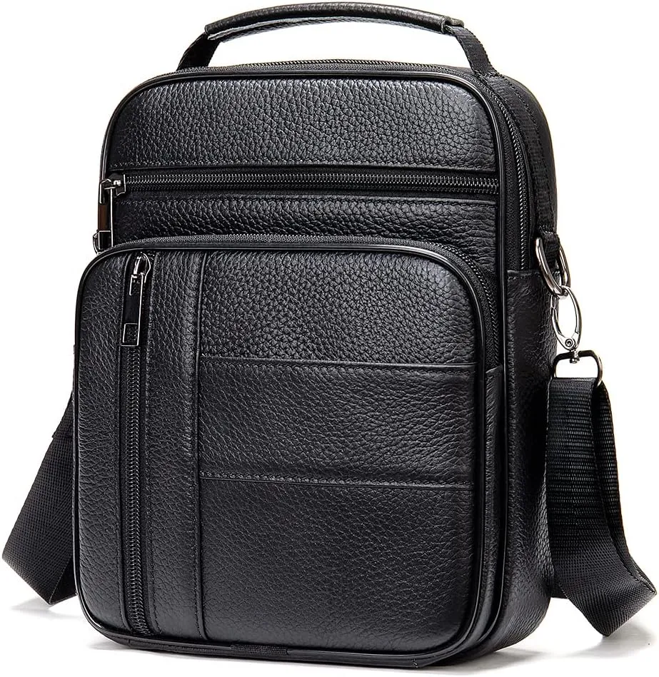 Leather Shoulder Messenger Bag for Men Travel Business
