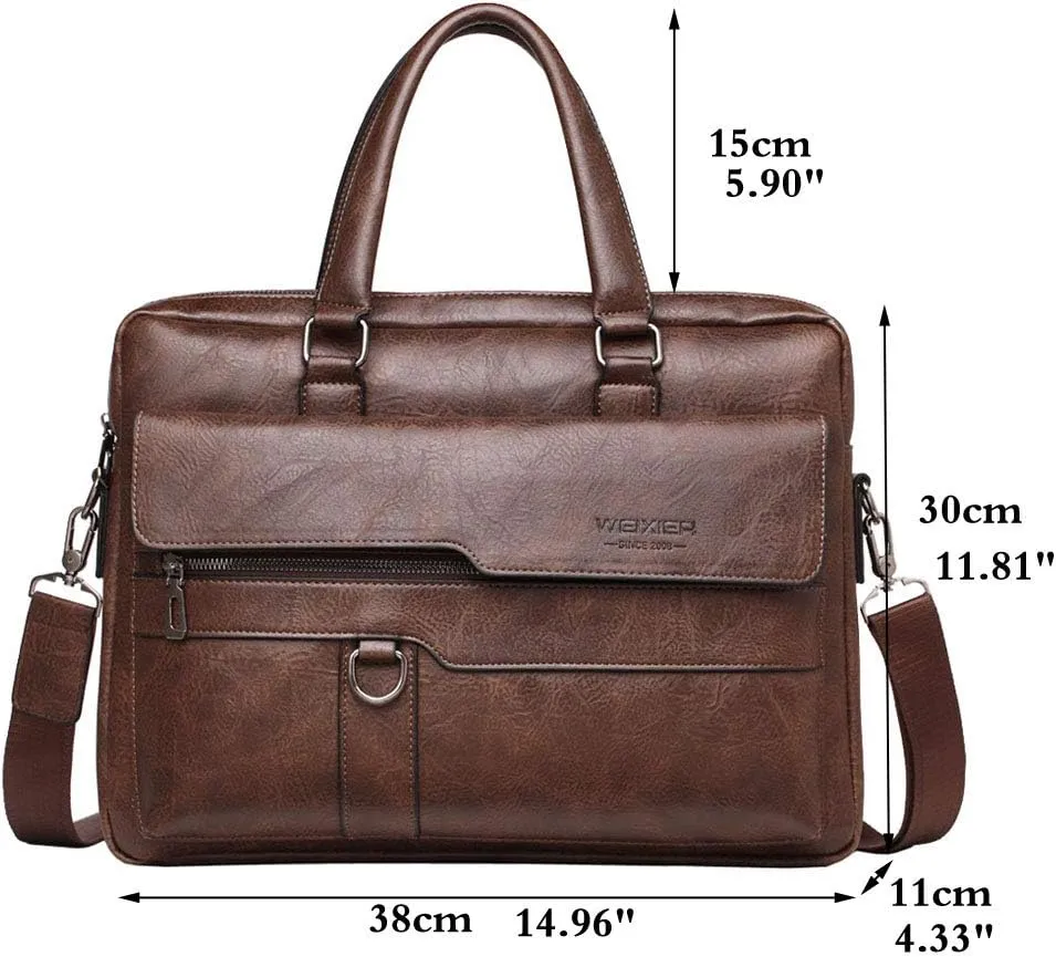Leather Shoulder Messenger Bag for Men Travel Business