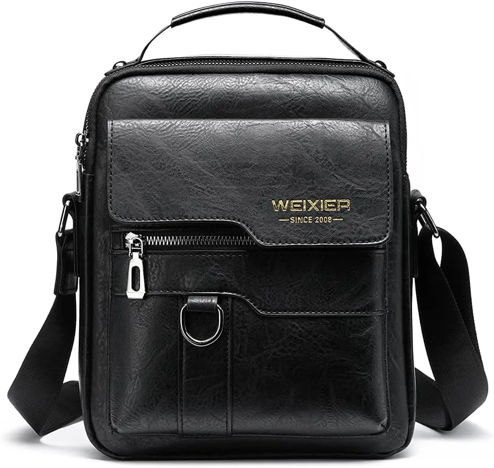 Leather Shoulder Messenger Bag for Men Travel Business