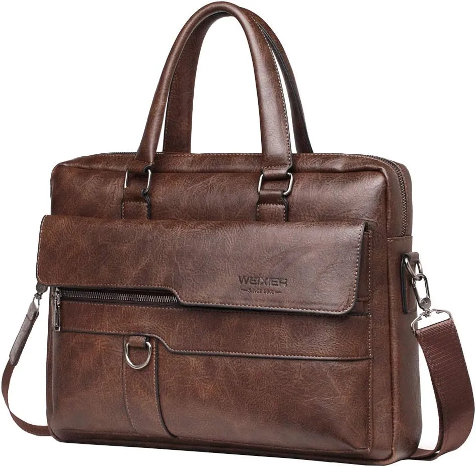 Leather Shoulder Messenger Bag for Men Travel Business