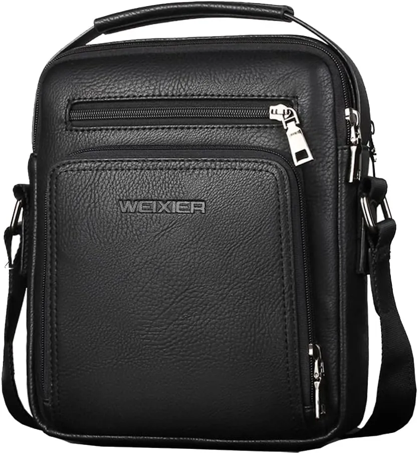 Leather Shoulder Messenger Bag for Men Travel Business