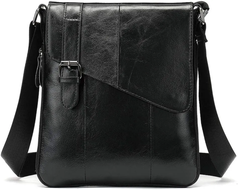 Leather Shoulder Messenger Bag for Men Travel Business