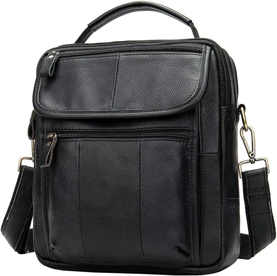 Leather Shoulder Messenger Bag for Men Travel Business
