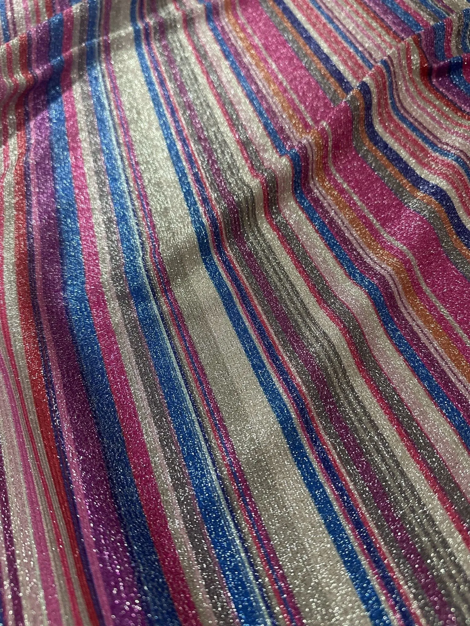 Lurex Striped Glitter Fabric - 4-Way Stretch Spandex