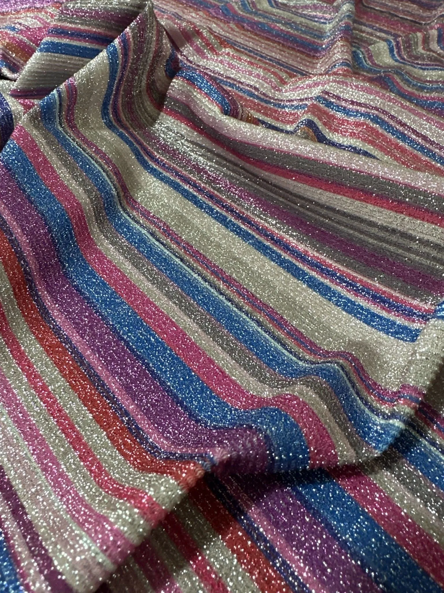 Lurex Striped Glitter Fabric - 4-Way Stretch Spandex