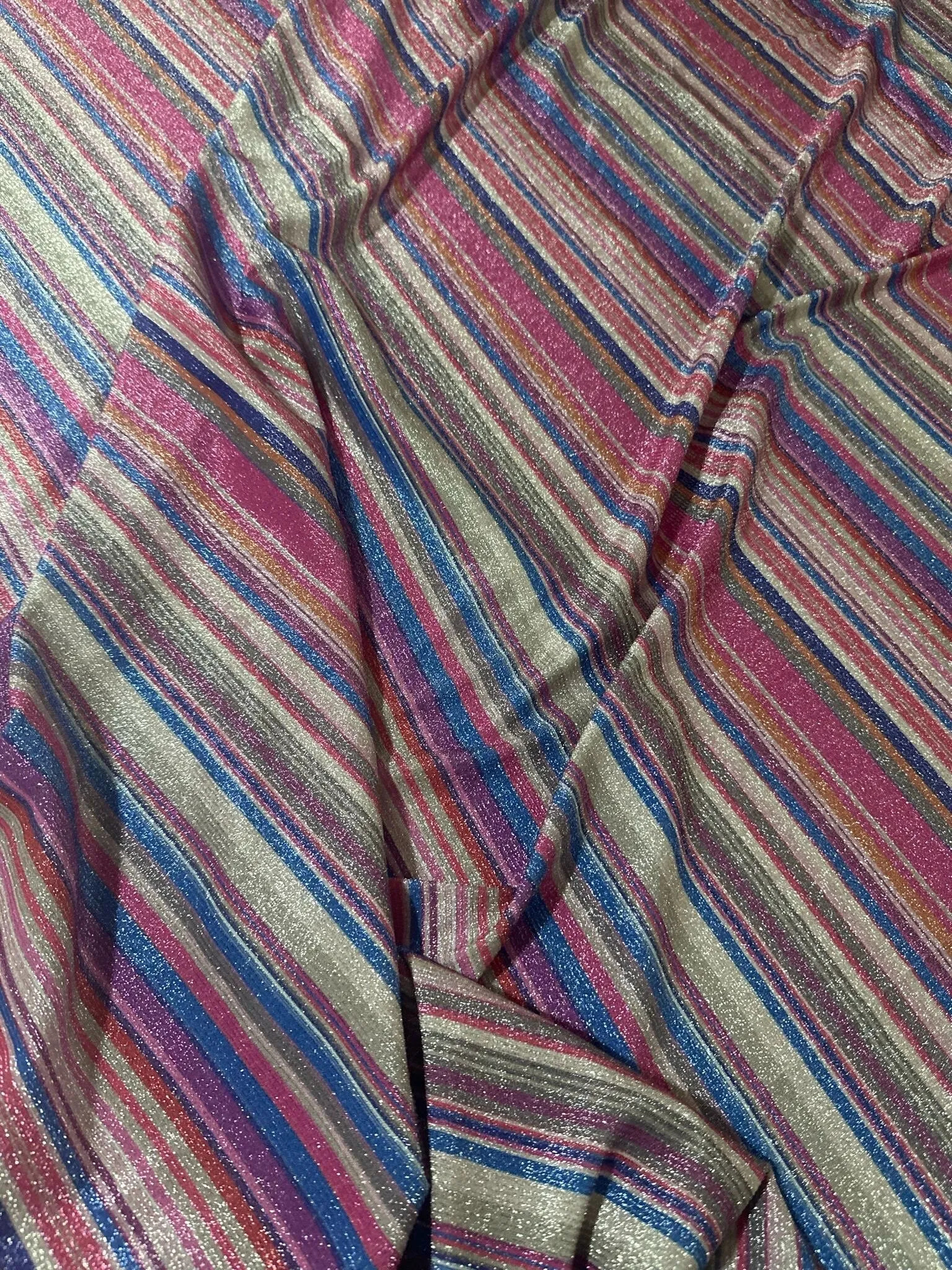 Lurex Striped Glitter Fabric - 4-Way Stretch Spandex