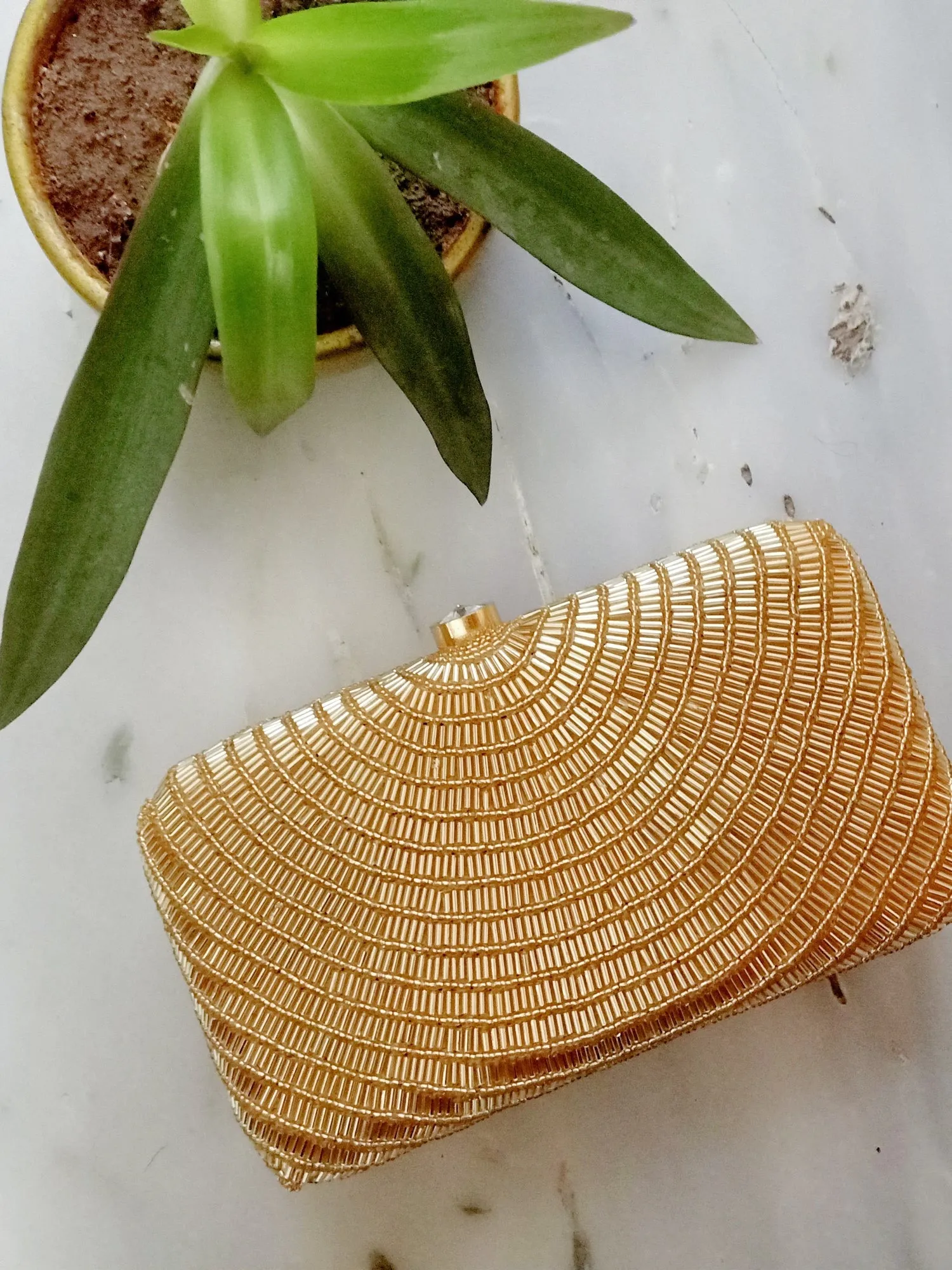 Masoom minawala Gold Cleopatra Clutch