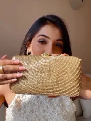 Masoom minawala Gold Cleopatra Clutch