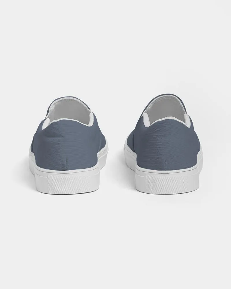 Medium Dark Blue Slip-On Canvas Sneakers | Men's | Medium Dark Pale Pastel Blue | C30M15Y0K60