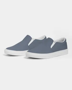 Medium Dark Blue Slip-On Canvas Sneakers | Men's | Medium Dark Pale Pastel Blue | C30M15Y0K60