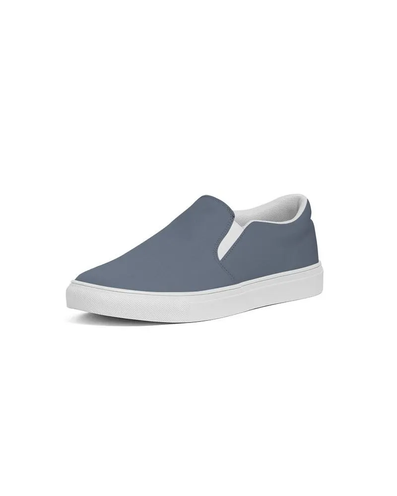 Medium Dark Blue Slip-On Canvas Sneakers | Men's | Medium Dark Pale Pastel Blue | C30M15Y0K60