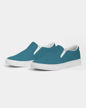 Medium Dark Cyan Slip-On Canvas Sneakers | Men's | Medium Dark Pastel Cyan | C60M0Y0K60