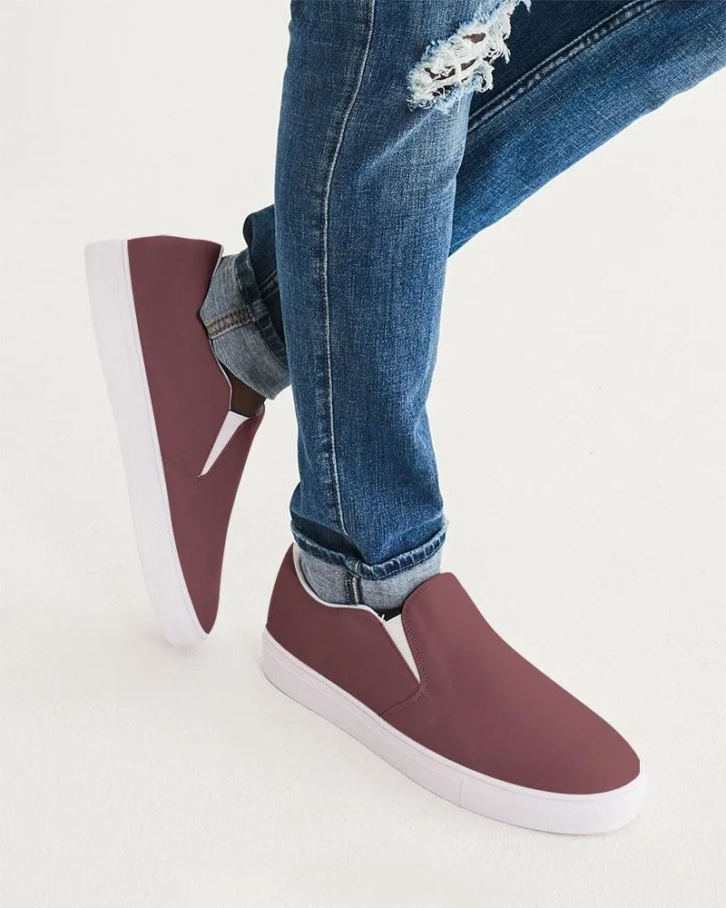 Medium Dark Pink Slip-On Canvas Sneakers | Men's | Medium Dark Pastel Pink | C0M60Y30K60