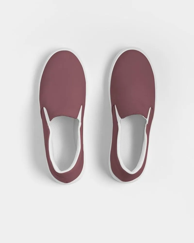 Medium Dark Pink Slip-On Canvas Sneakers | Men's | Medium Dark Pastel Pink | C0M60Y30K60