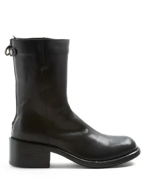 MENNY Black Leather Boots