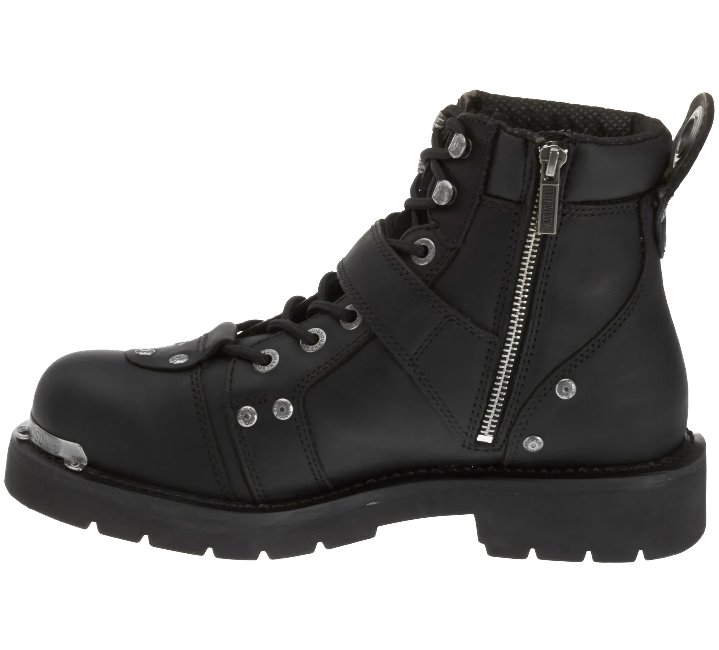 Men's Brake Buckle Leather Riding Boots - Black