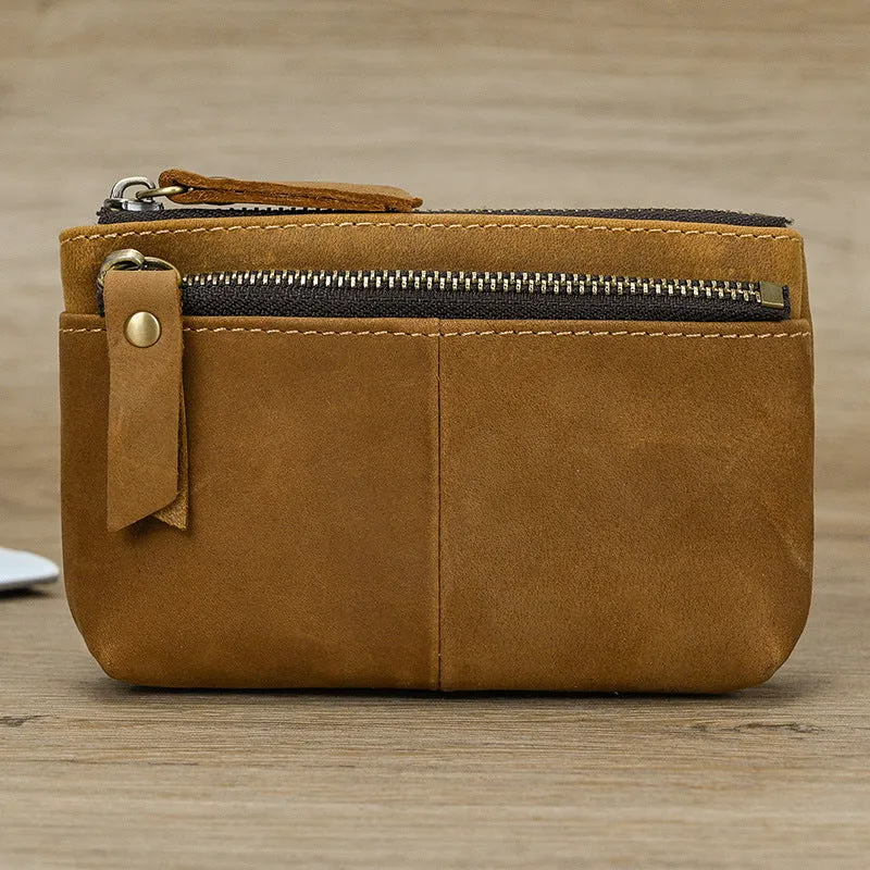 Men's Crazy Horse Leather Vintage Cowhide Purses