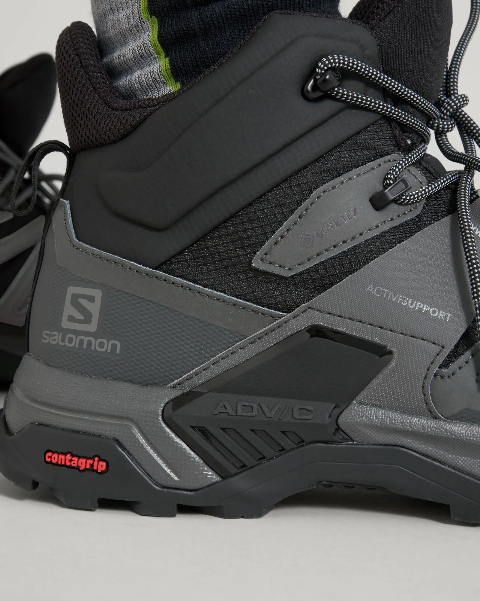 Men's Salomon X Ultra 4 GORE-TEX Mid Hiking Boots - Black/Magnet/Pearl Blue