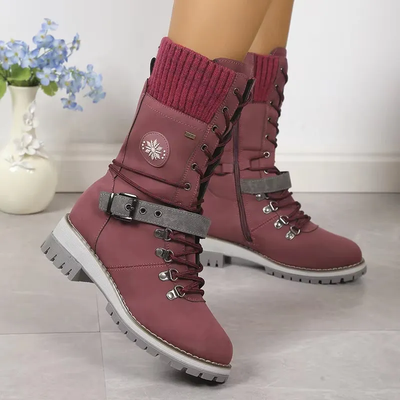 Mid-Calf Boots Square Heel For Women