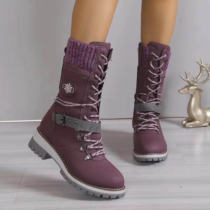 Mid-Calf Boots Square Heel For Women