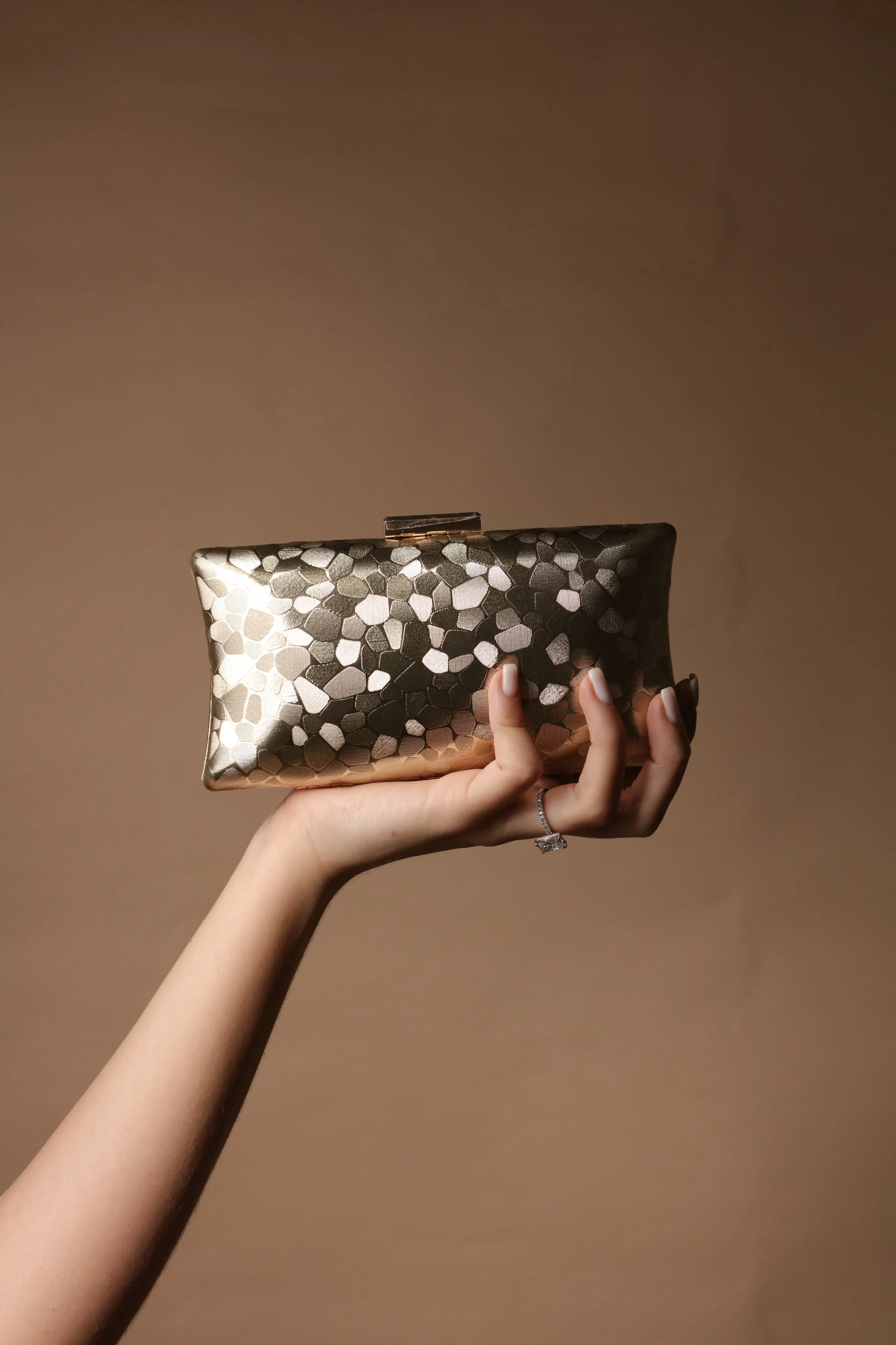 Mini Metallic Gold Clutch
