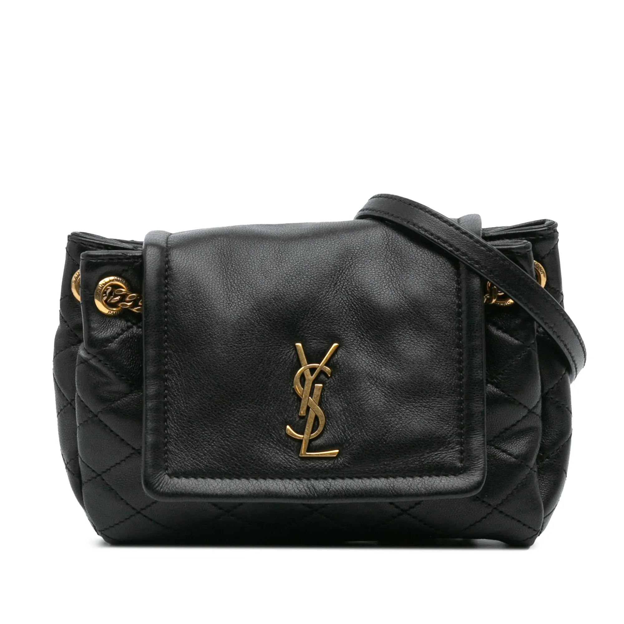 Mini Quilted Lambskin Monogram Nolita Bag