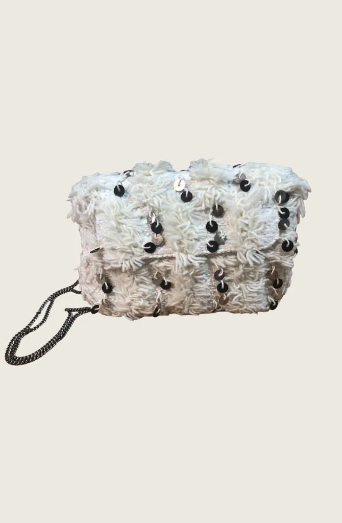 MUCHE ET MUCHETTE Hava Sequined Short Yarn Box Clutch