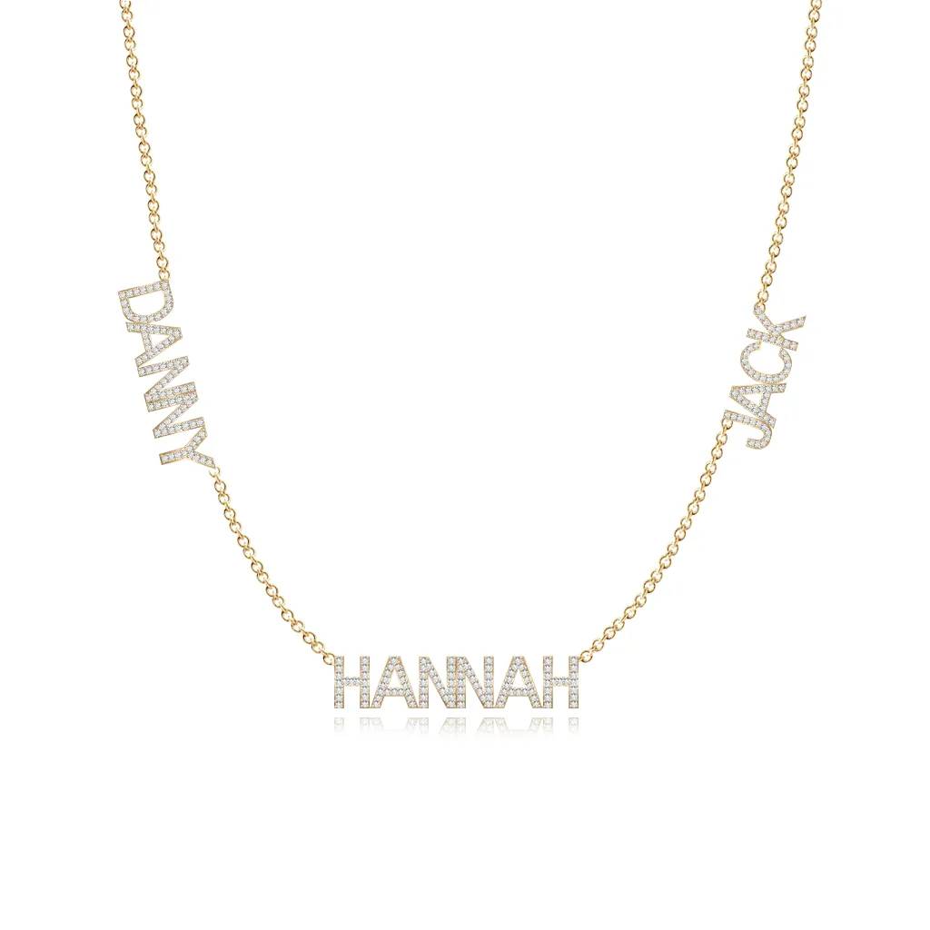 Multiple Diamond Names Necklace