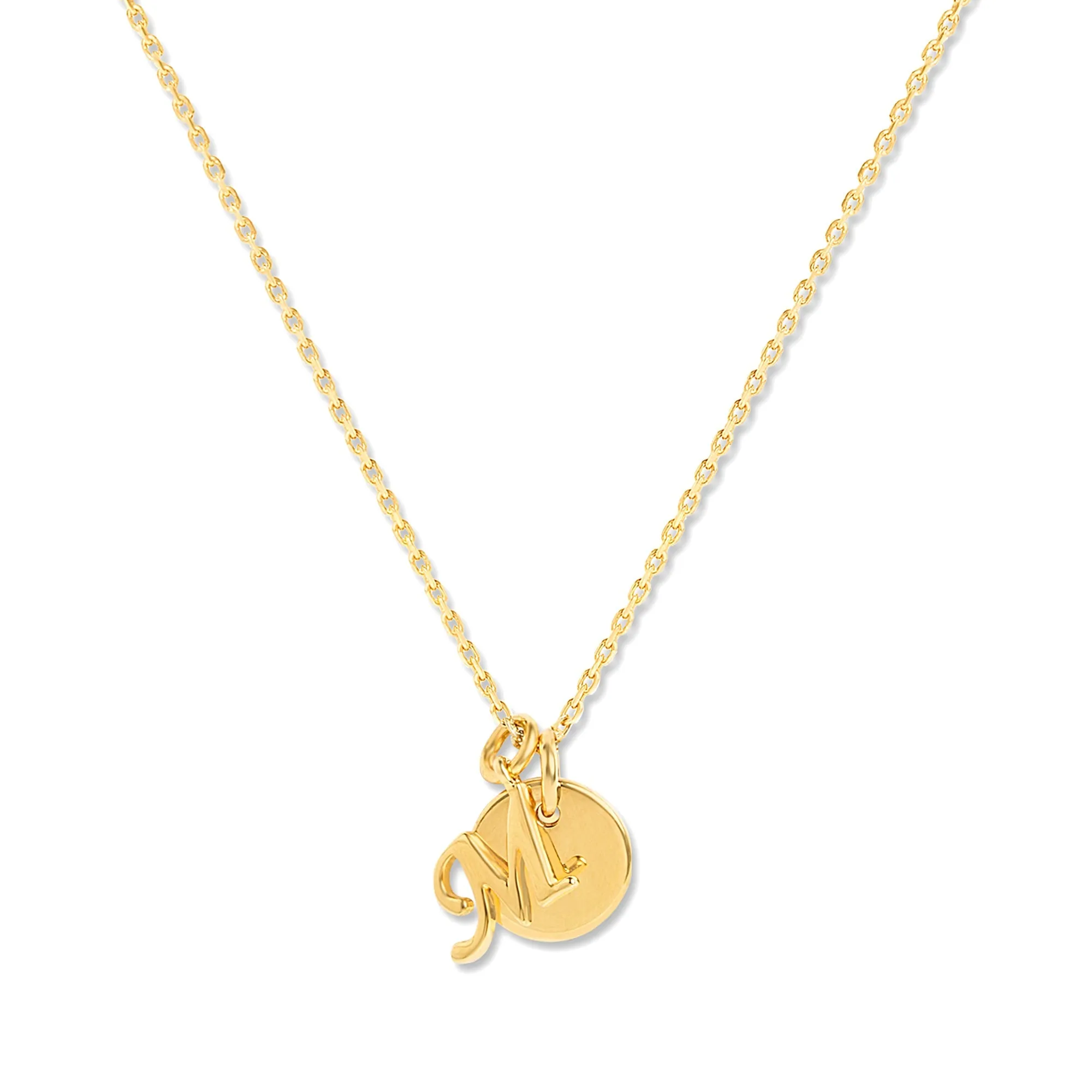 Mysha Personalized Eternal Name Disc and Initial Pendant