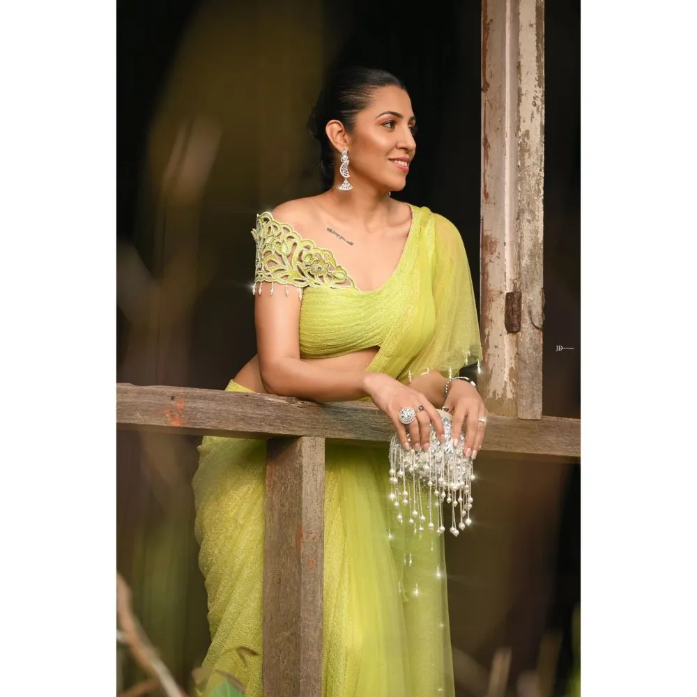 Nayaab by Sonia Silver Sequin Enchantment Clutch