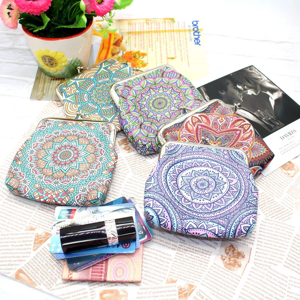 New Ethnic Style Geometric Pattern Bank Coin Purses