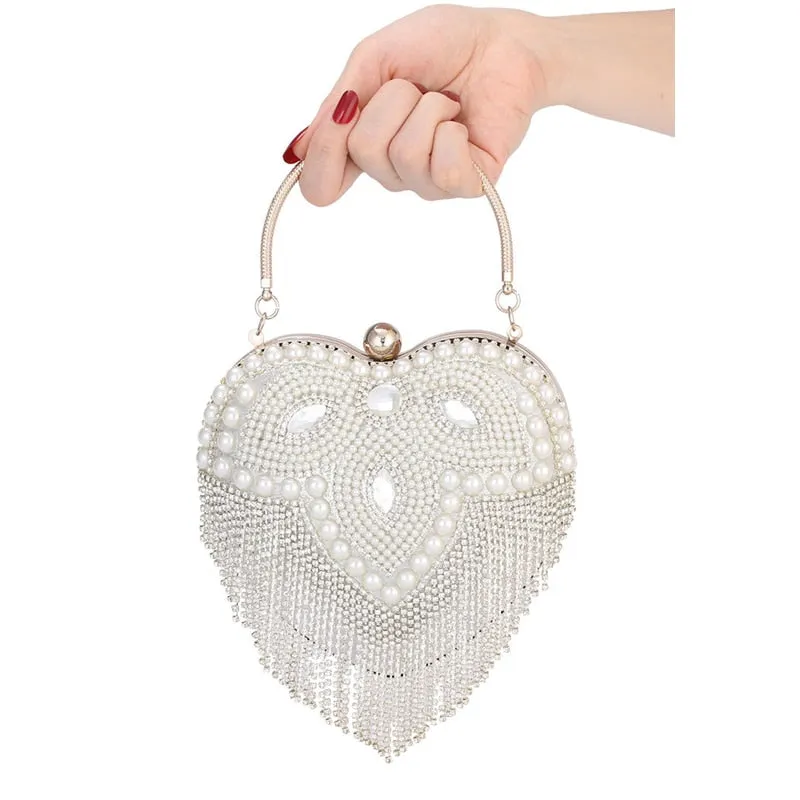 New Round Ball Silver Evening Bags  Crystal Clutch Circular Chain Tassels