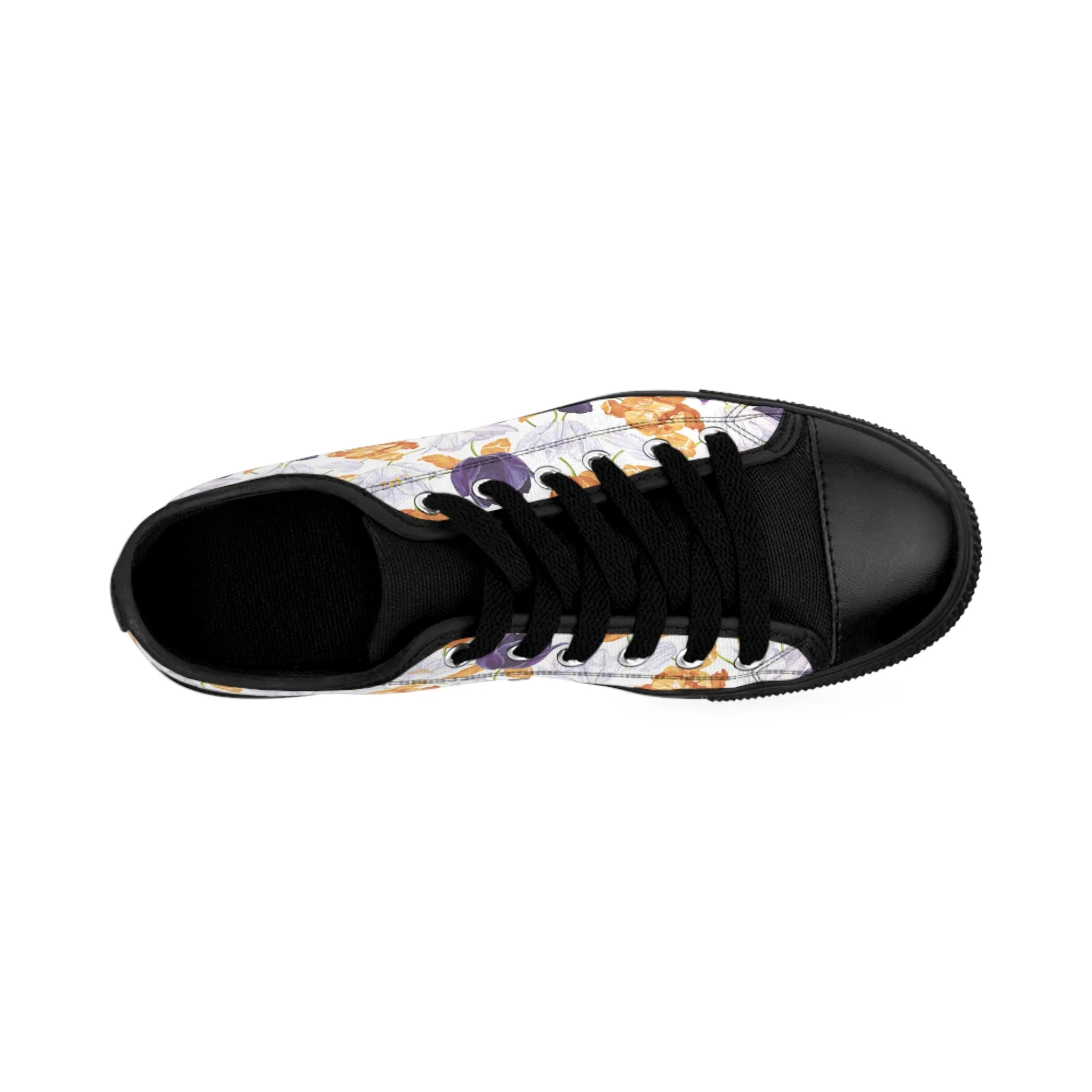 Orange and Purple Tulip Flowers Women's Sneakers
