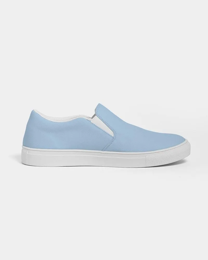 Pale Pastel Cyan Slip-On Canvas Sneakers | Men's | Bright Pale Pastel Cyan | C30M8Y0K0