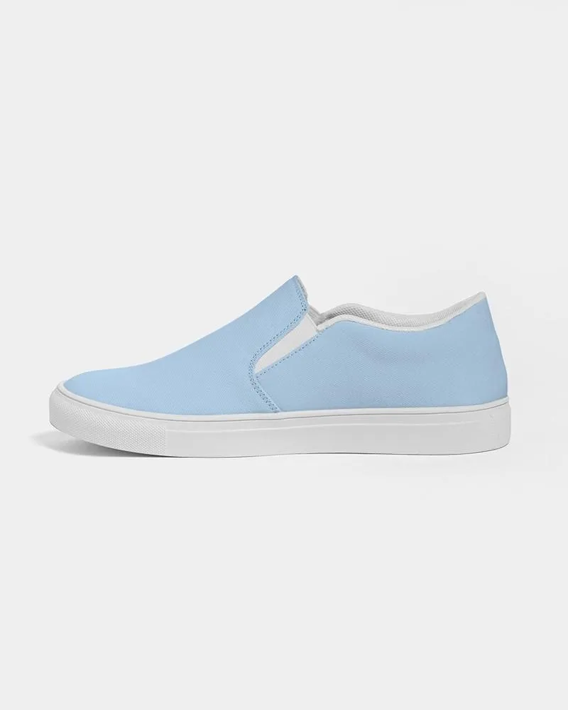 Pale Pastel Cyan Slip-On Canvas Sneakers | Men's | Bright Pale Pastel Cyan | C30M8Y0K0