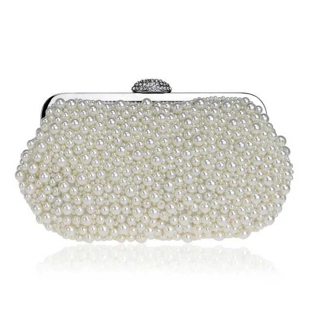 Pearl Beaded Designer Wedding Bridal Evening Purse