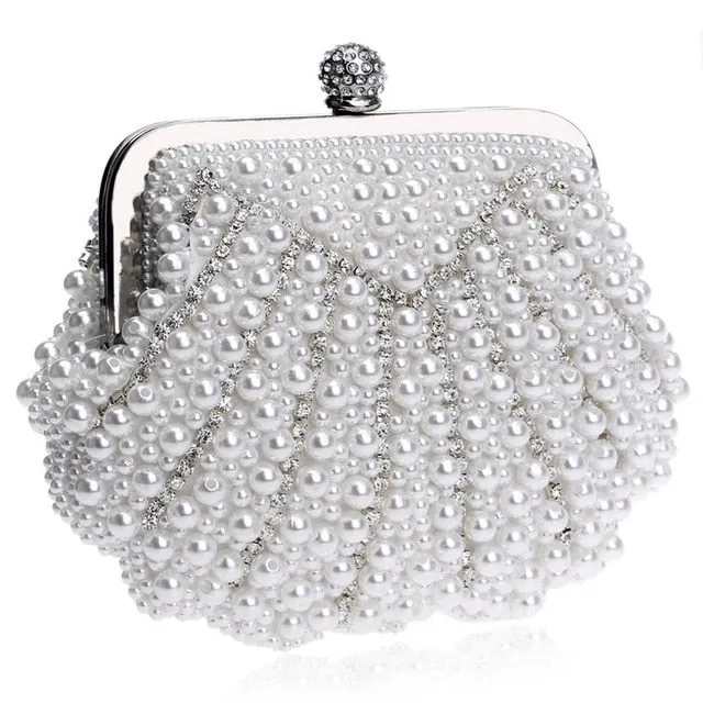 Pearl Beaded Designer Wedding Bridal Evening Purse