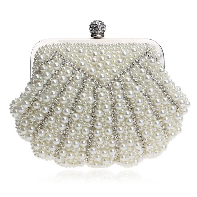 Pearl Beaded Designer Wedding Bridal Evening Purse