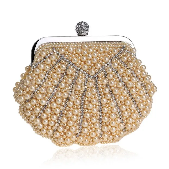 Pearl Beaded Designer Wedding Bridal Evening Purse