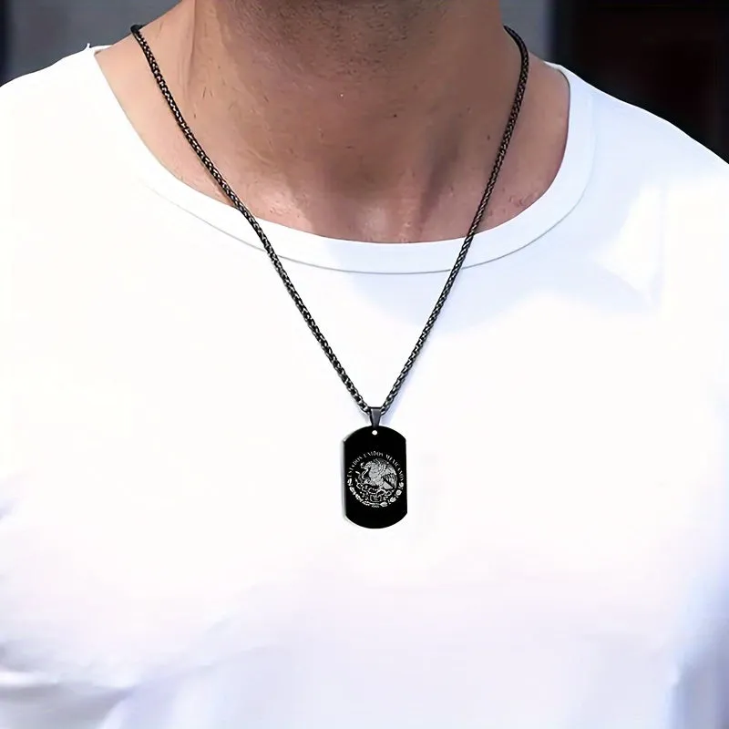 Personalized Mexican Eagle Flag Necklace