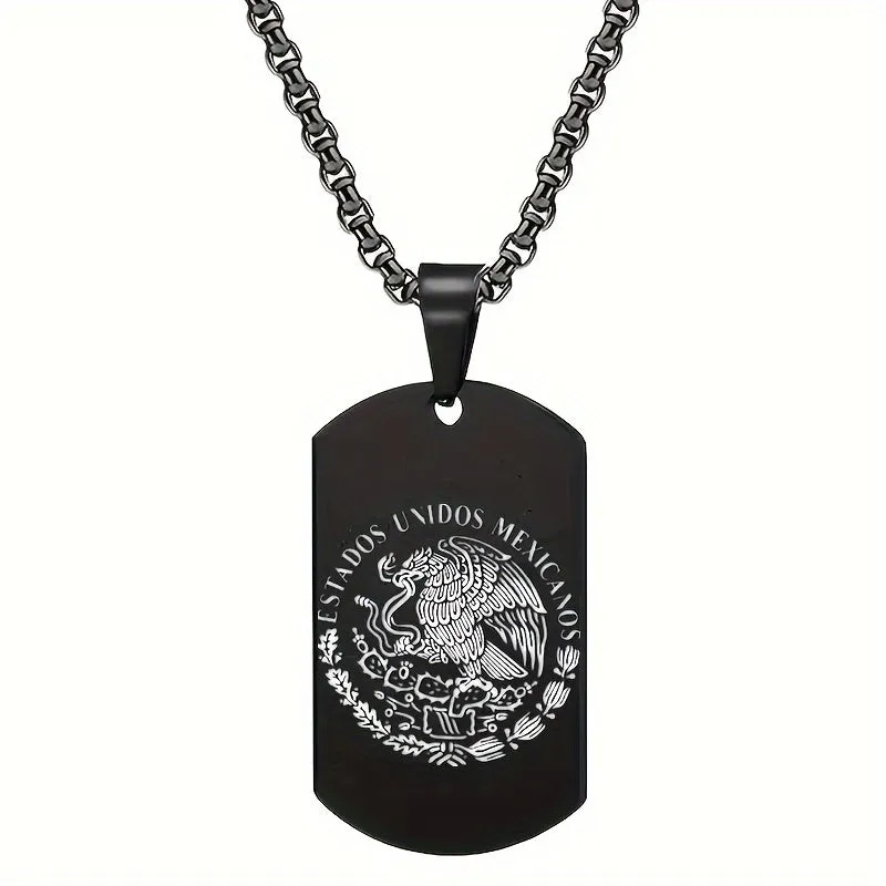 Personalized Mexican Eagle Flag Necklace