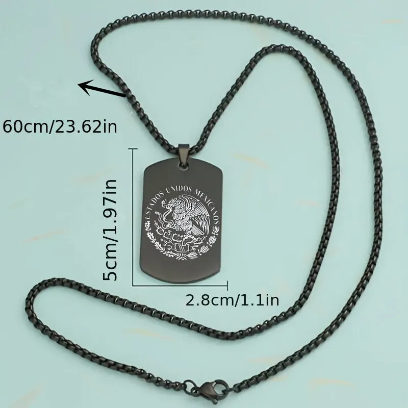 Personalized Mexican Eagle Flag Necklace
