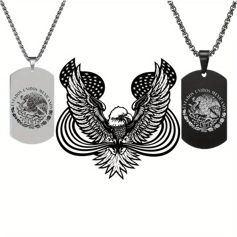 Personalized Mexican Eagle Flag Necklace