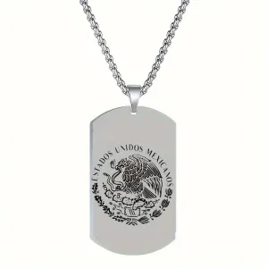 Personalized Mexican Eagle Flag Necklace