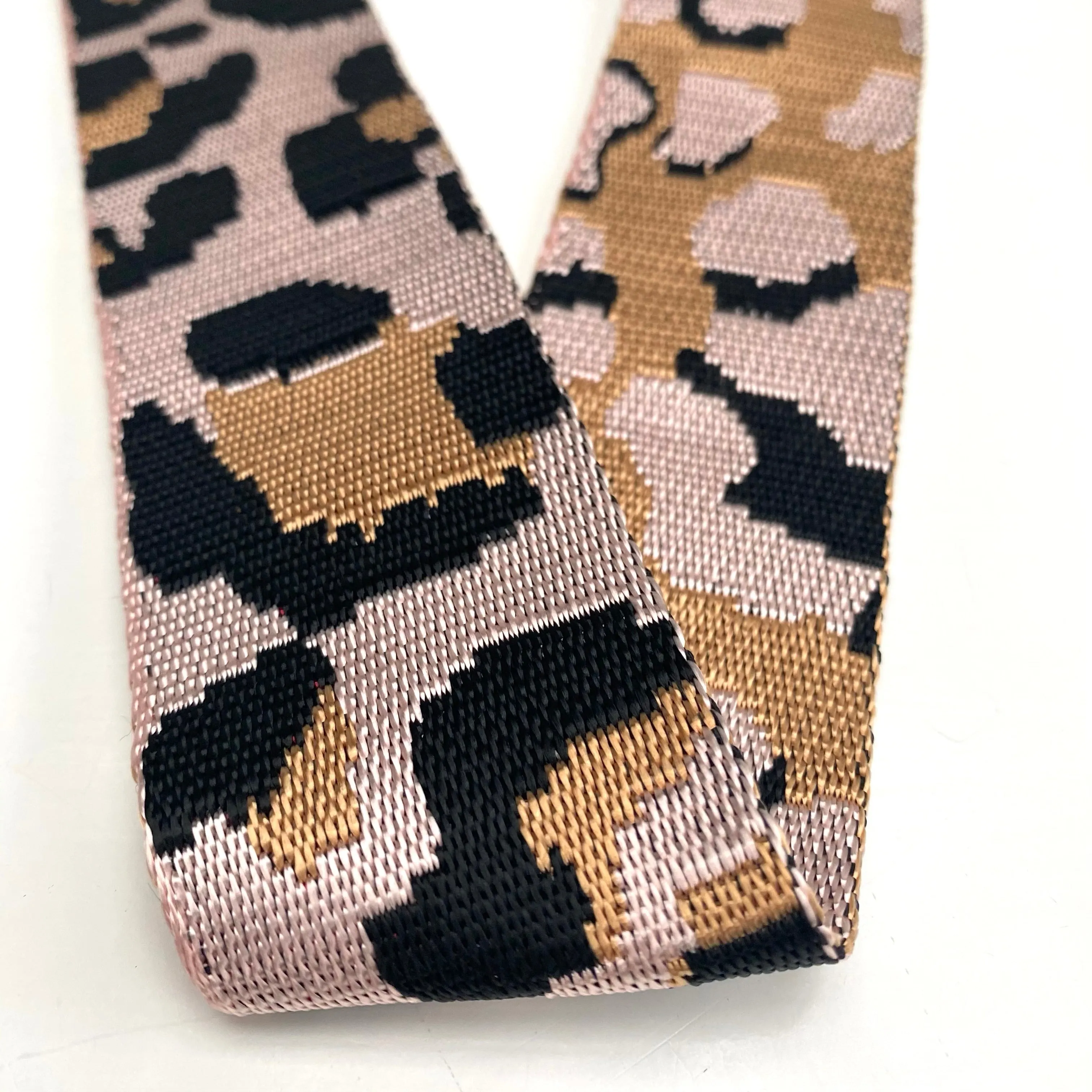 Pink and Camel Animal Print Bag Strap