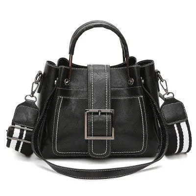 PU Leather Shoulder Bag with Crossbody Strap