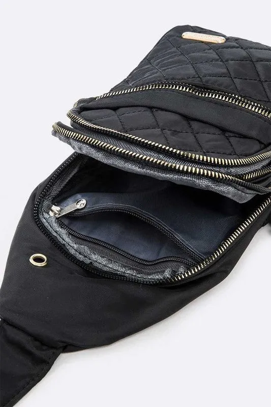 Quilted Fashion Sling Bag Set